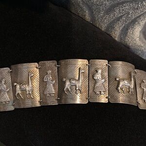 Vintage Silver Bracelet with Animal Motifs